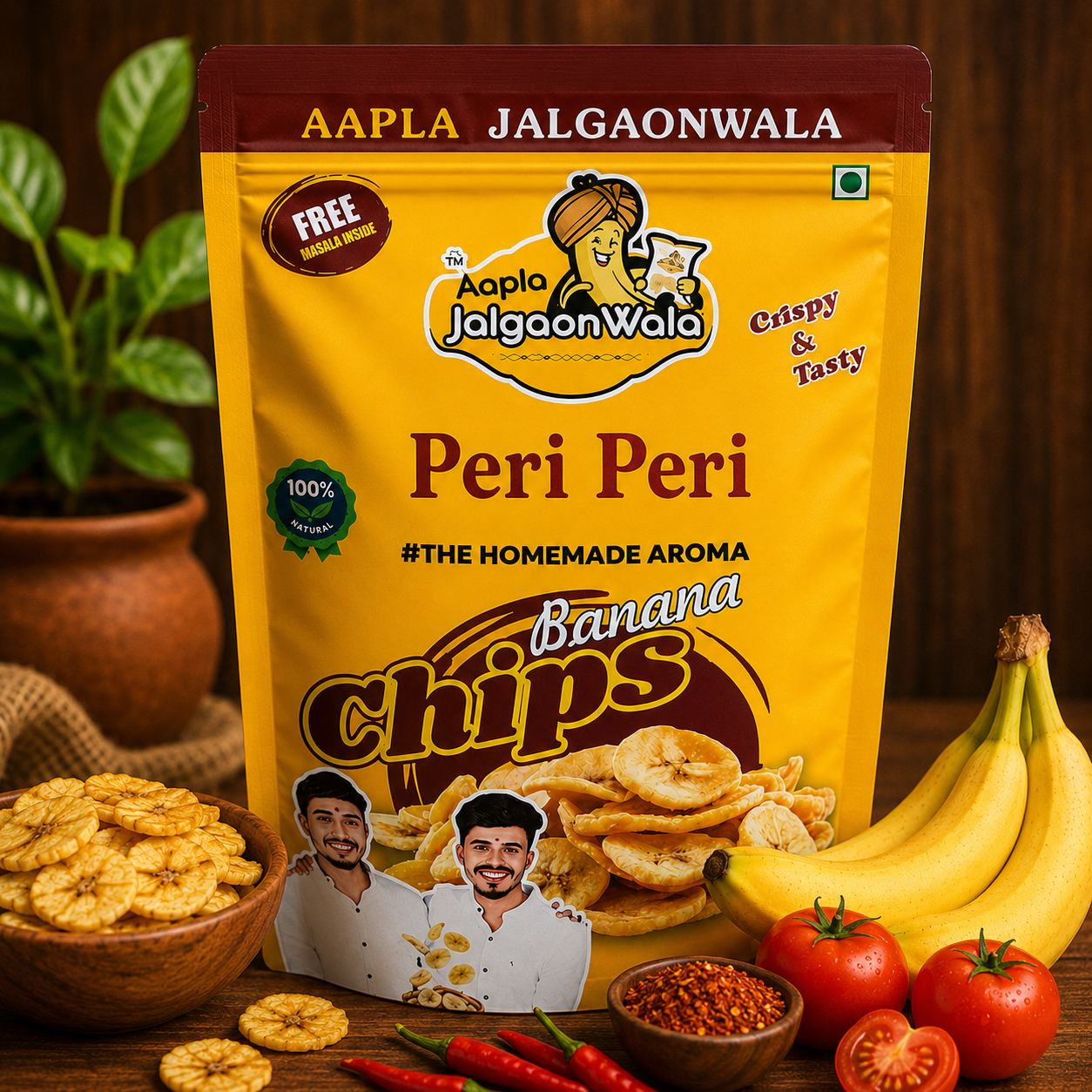 Peri Peri Flavour Banana Chips | Aapla Jalgaonwala