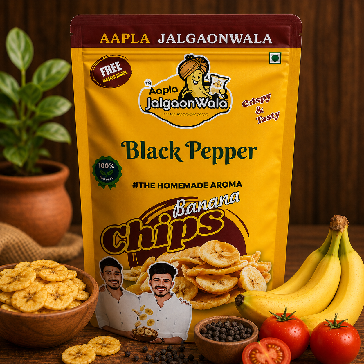 Black Pepper Flavour Banana Chips | Aapla Jalgaonwala